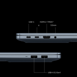 Boczne porty Xiaomi Redmibook 14 Pro 2026: USB-C, Thunderbolt 4, HDMI 2.1, USB-A i jack 3,5 mm