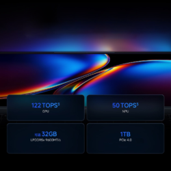 Panel obliczeń AI Xiaomi Redmibook 14 Pro 2026: do 180 TOPS łącznie CPU, GPU i NPU